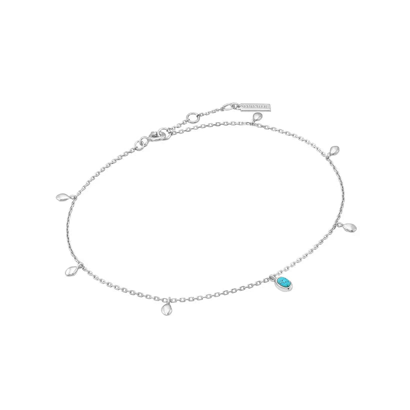 Ania Haie Making Waves - Turquoise Drop Pendant Anklet
