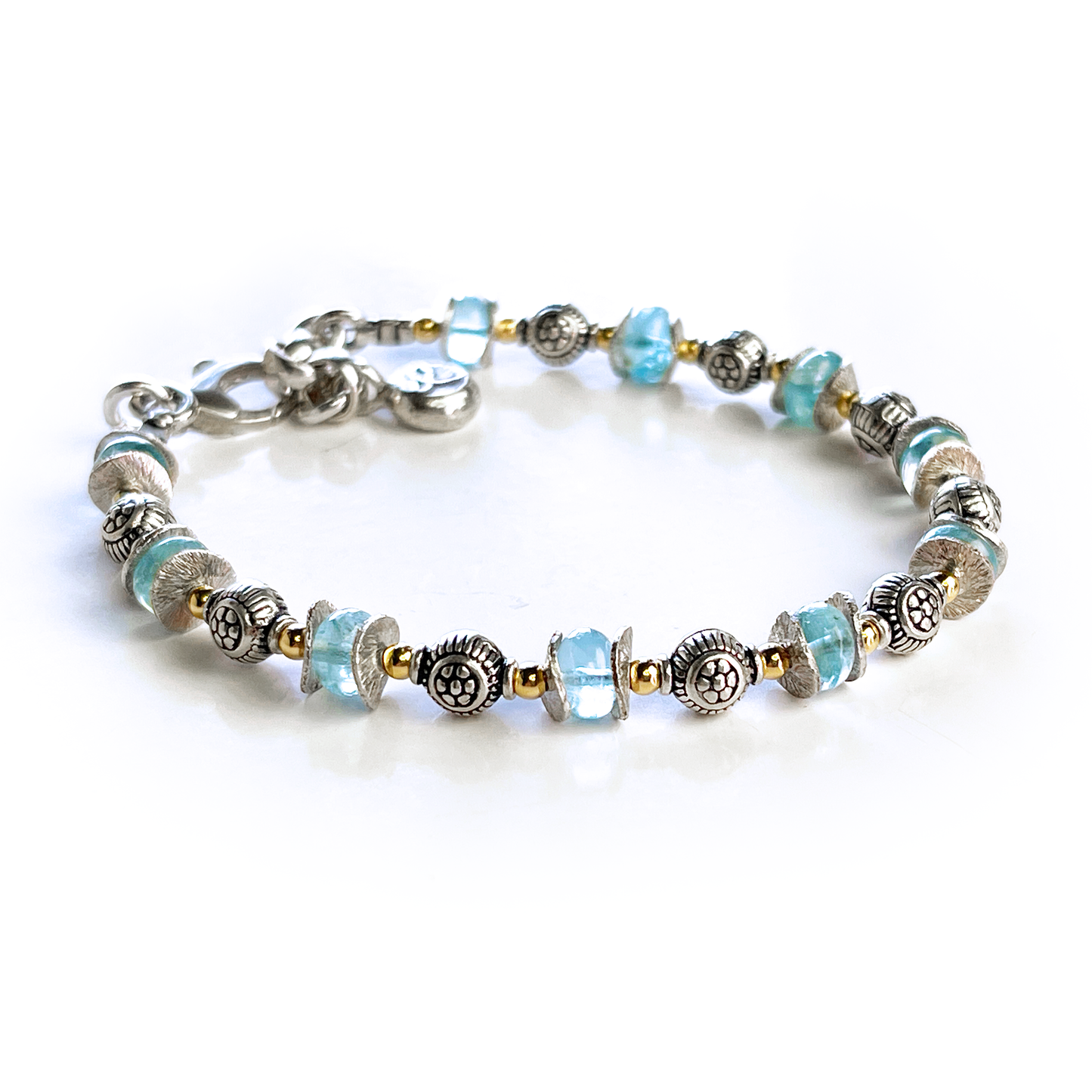 Aquamarine Bracelet w/ SS & 14KTGF