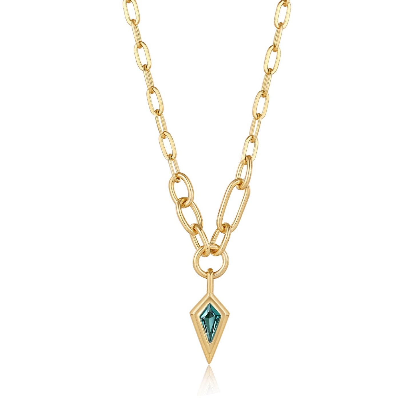 Ania Haie Dance 'Til Dawn - Teal Sparkle Drop Pendant Chunky Chain Necklace