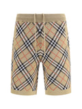 Burberry Men Check Cotton Blend Shorts