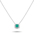 LB Exclusive Platinum 0.12ct Diamond and Emerald Necklace MF06-041026