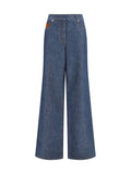 Fendi Women Wide-Leg Chambray Jeans