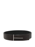 Tom Ford Men Cintura Reversibile T Slim In Pelle Fiore