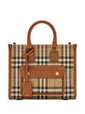 Burberry Women Mini Freya Tote Bag In Burberry Check Coated Cotton Blend