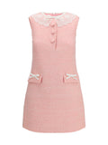 Self-Portrait Women Bouclé Mini Dress With Lace Collar