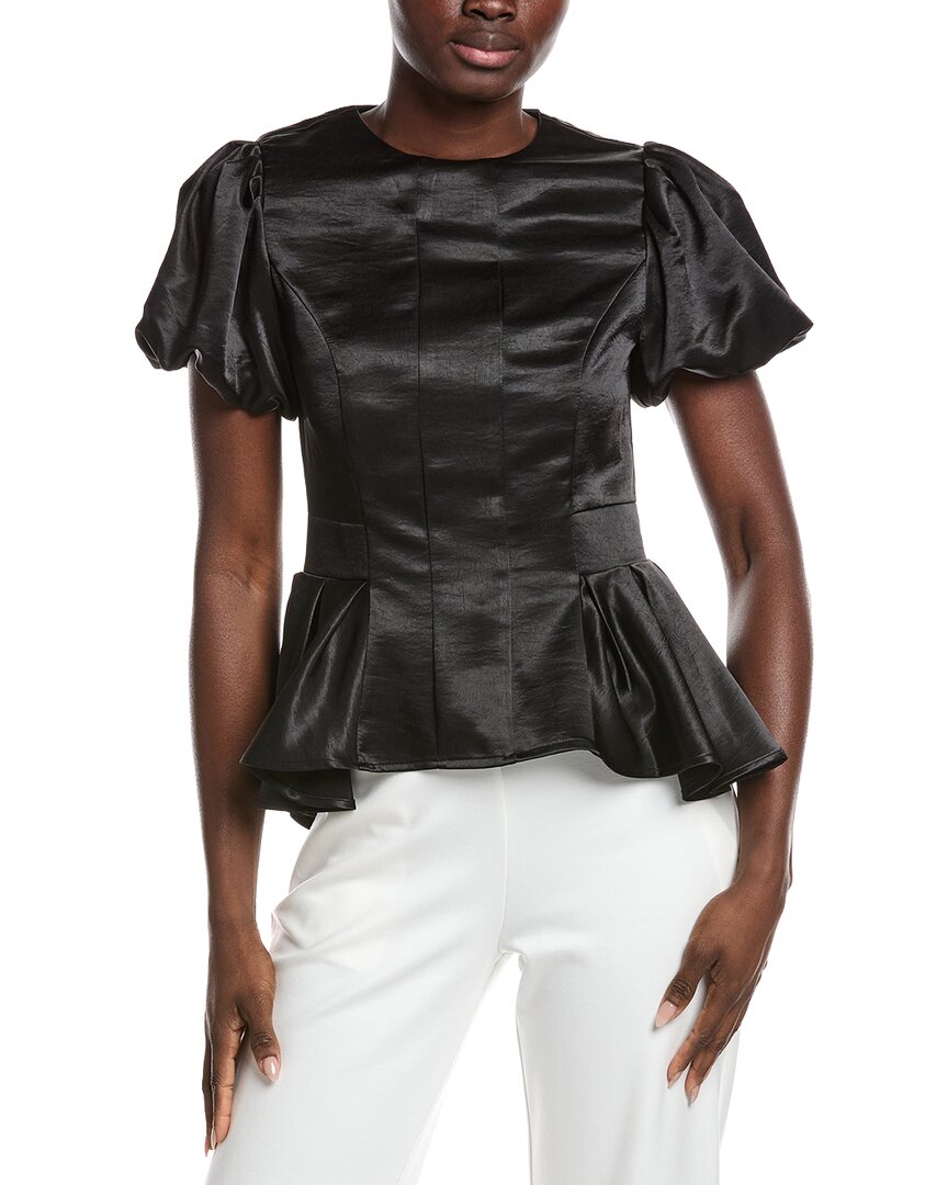 Gracia Puffed Sleeve Ruffle Bottom Top
