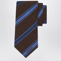 Ferragamo Brown/Green Regimental Jacquard Tie Men