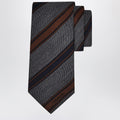 Ferragamo Grey/Bordeaux Regimental Jacquard Tie Men