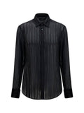 Gucci Men Striped Silk Gauze Shirt