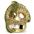Gold White Metal Ring with Top Grade Crystal in Multi Color