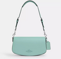 NWT Coach Leather Medium Andrea Shoulder Bag In Faded Blue