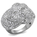 Rhodium Brass Ring with AAA Grade CZ in Clear