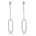 Rhodium Brass Earrings with AAA Grade CZ in Clear