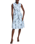 Gracia Stripe Print Sleeveless Front Tie Dress