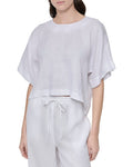 DKNY Drop Shoulder Linen Top