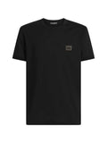 Dolce & Gabbana Men Cotton T-Shirt With Logo Plaque