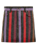 Versace Women Striped Denim Skirt