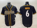 Men's Pittsburgh Steelers Patrick Queen #6 Black Player Jersey1 Joint Edition