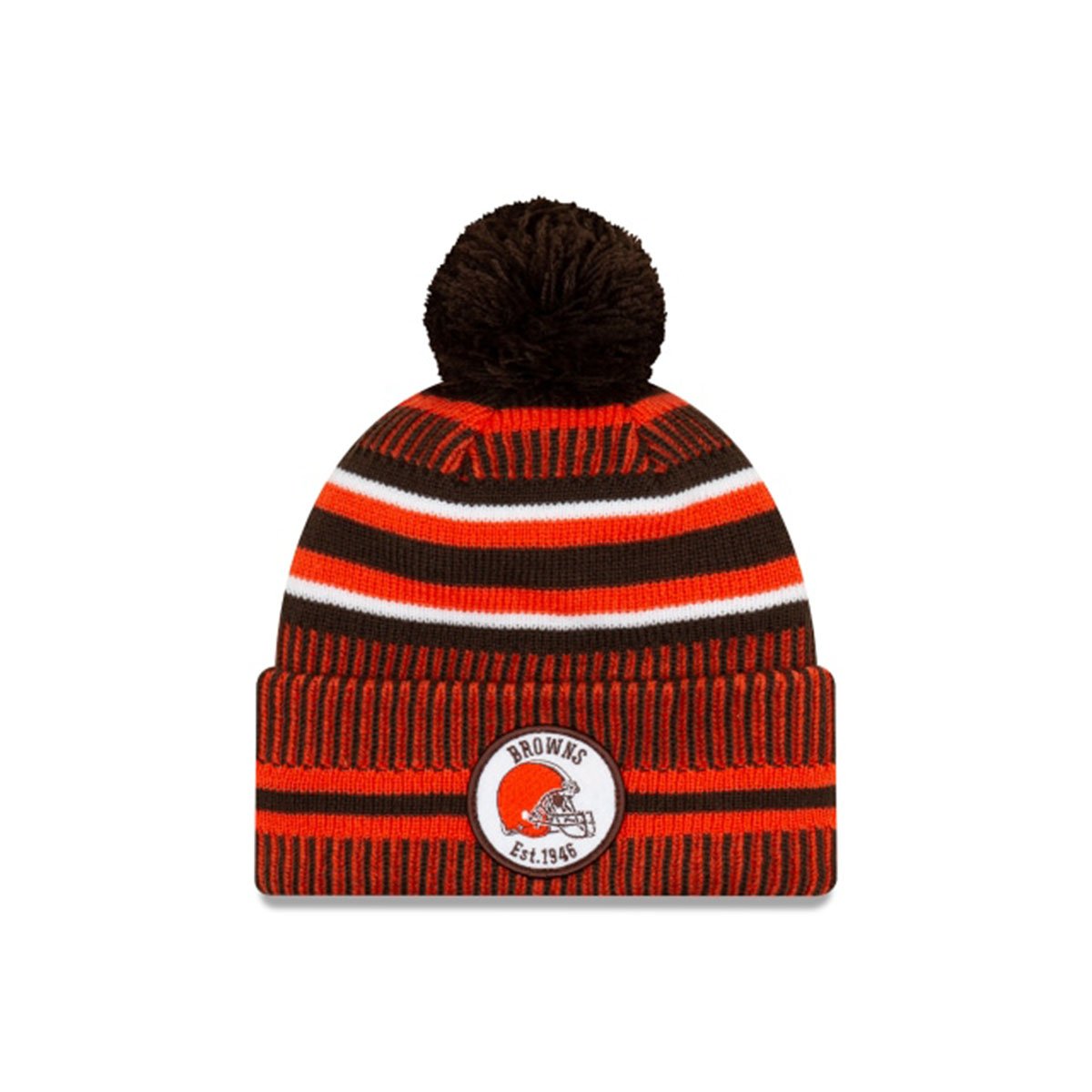 CLEVELAND BROWNS OFFICIAL NFL SIDELINE HOME COLD WEATHER SPORT KNIT ORANGE/BROWN