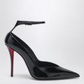 Christian Louboutin Black Patent Leather Erozee Pumps With Ankle Strap Women