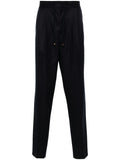 Brunello Cucinelli Men Wool Flannel Leisure Fit Trousers With Drawstring And Double Pleats