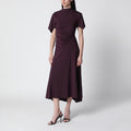 Victoria Beckham Blackcurrant Black Draped Midi Dress Women