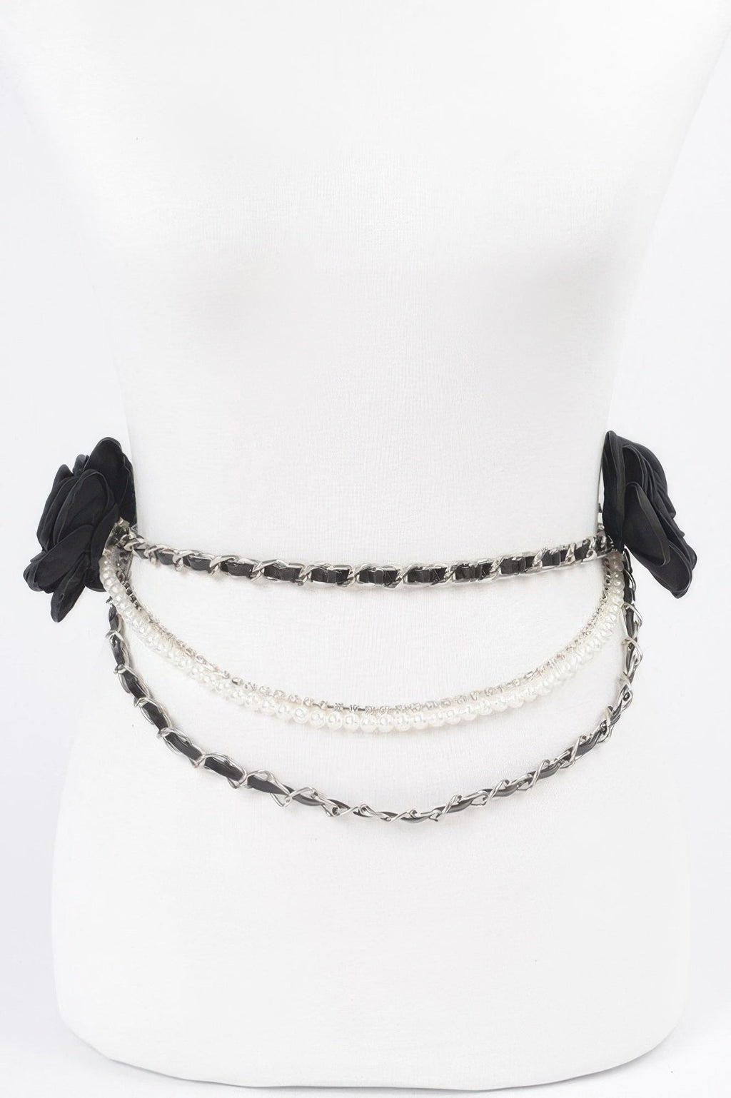 Two Flowers Multi Layered Plus Size Chain Belt