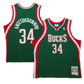 Giannis Antetokounmpo Milwaukee Bucks Mitchell & Ness 2025/26 Hardwood Classics Swingman Jersey - Hunter Green