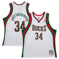 Giannis Antetokounmpo Milwaukee Bucks Mitchell & Ness 2025/26 Hardwood Classics Swingman Jersey - White