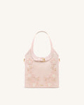 Brooke Mini Belted Embellished Orchid Beaded Top Handle Bag - Pink