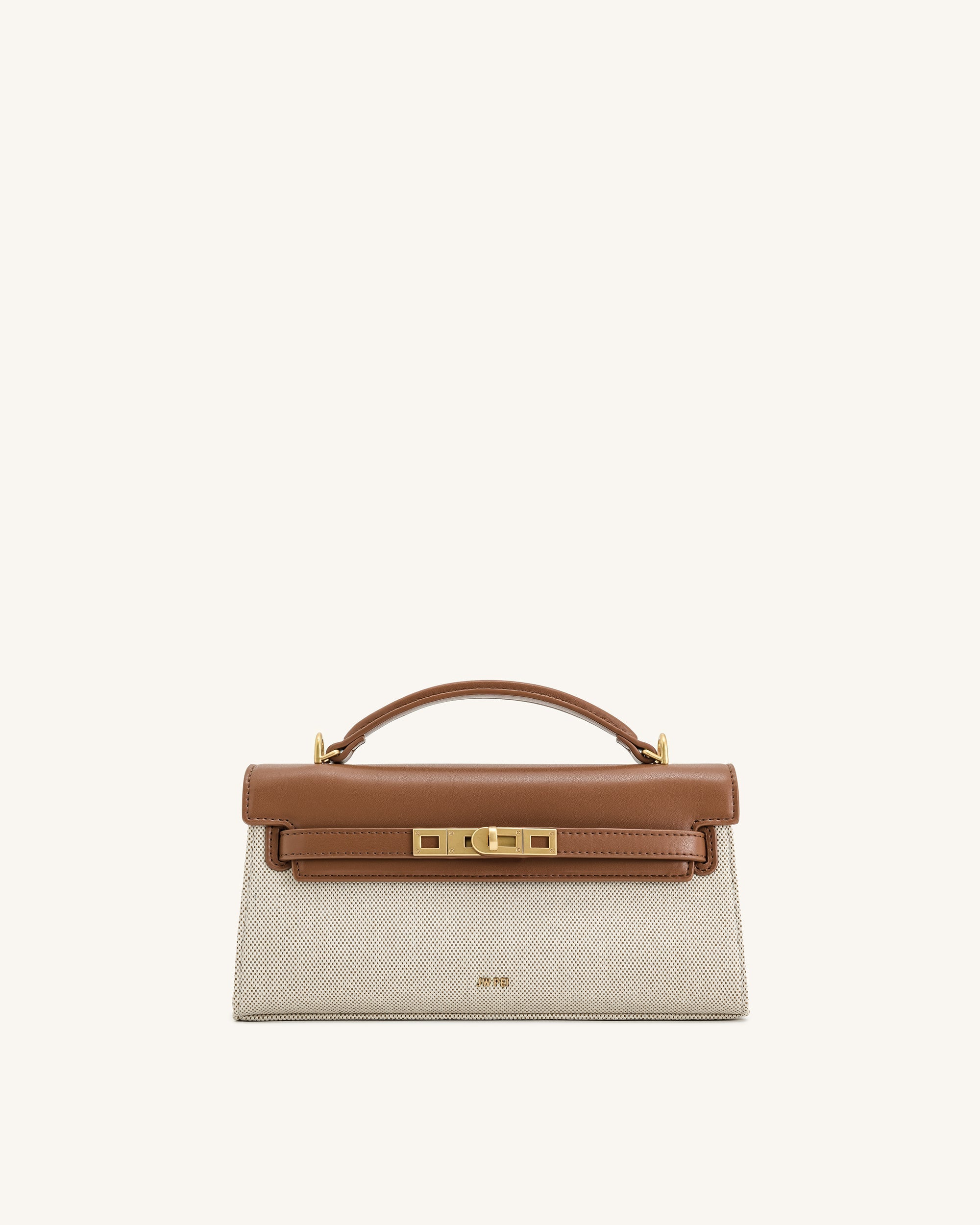 Noor Top Handle Bag - Brown Canvas