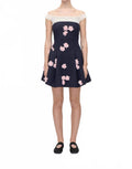 Off The Shoulder Mini Dress In Pink Petunia