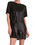Short Sleeve Mini Dress In Black