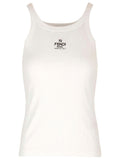 Fendi Women Fendi Ribs Top With Logo Embroidery