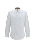 Burberry Men Cotton Shirt With Check Trims