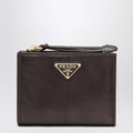 Prada Small Dark Brown Leather Wallet Women