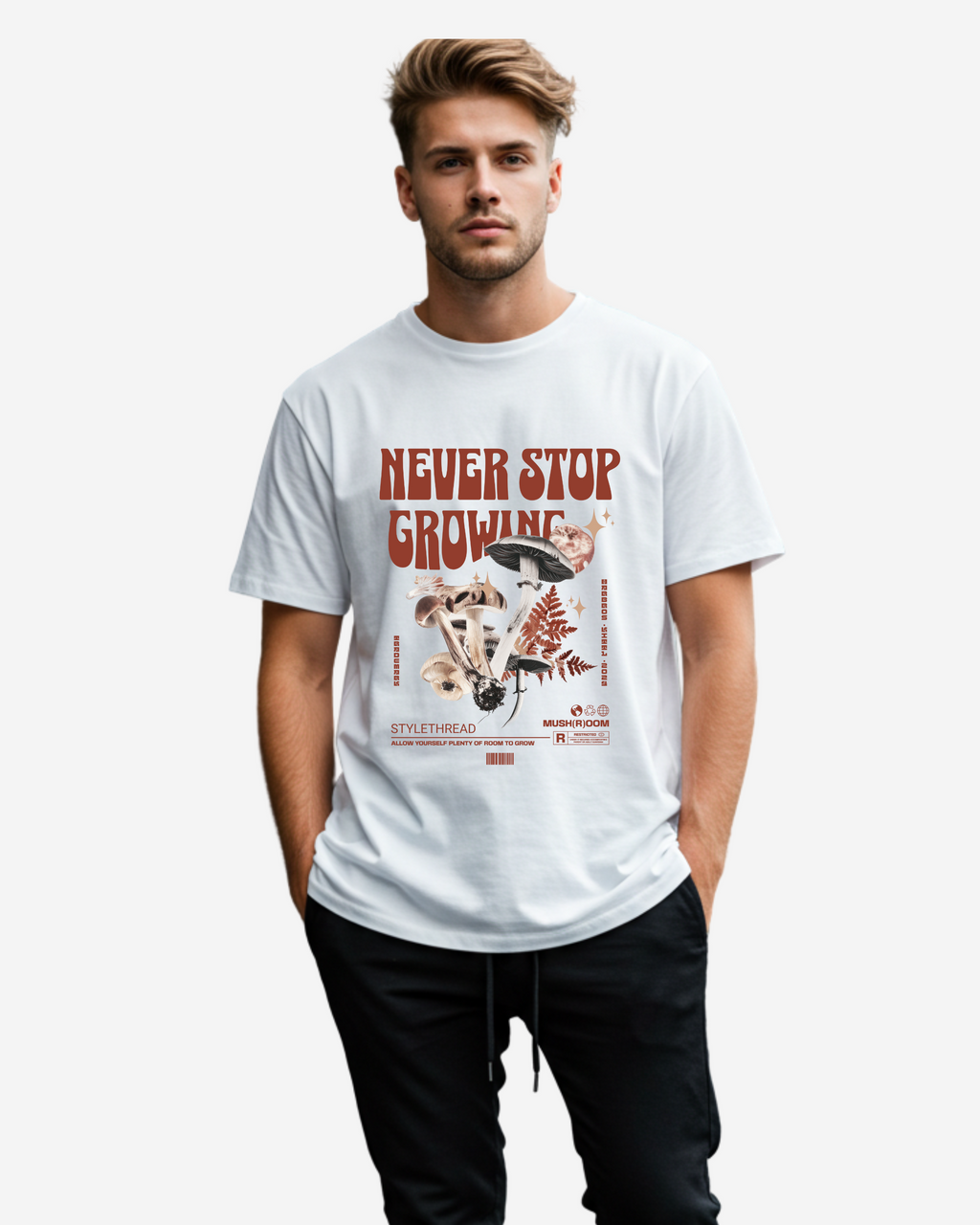Never Stop Growing Men's Oversized T-Shirt