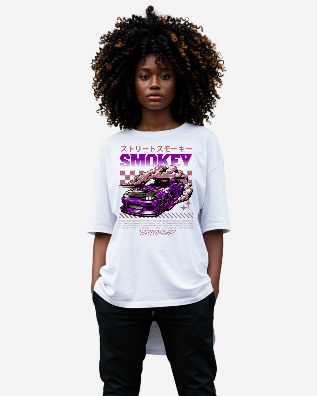 Smokey Drift Streetwear Oversized T-Shirt