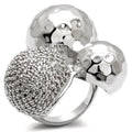 Rhodium Brass Ring with AAA Grade CZ in Clear