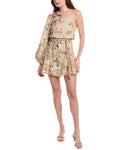 Hemant & Nandita One-Shoulder Eyelet Mini Dress