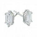 Certified 1Ct TW Long Hexagon Diamond Studs 14k White Gold Earrings Lab Grown