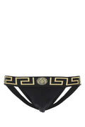 Versace Men Black Stretch Cotton Jockstrap