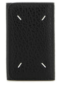 Maison Margiela Women Black Leather Four Stitches Keyring Case