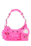 Balenciaga Women Fluo Pink Fabric Le Cagole Xs Shoulder Bag