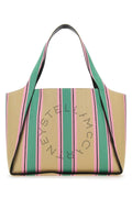 Stella Mccartney Women Embroidered Raffia Stella Logo Shopping Bag