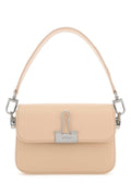 Off White Women Light Pink Leather Small Plain Binder Handbag