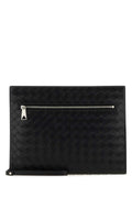 Bottega Veneta Men Black Leather Document Case