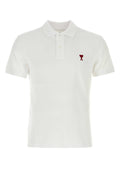 Ami Men White Piquet Polo Shirt