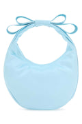 Mach&Mach Women Pastel Light-Blue Satin Small Cadeau Handbag