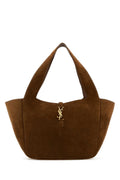 Saint Laurent Women Caramel Suede Leather Le 5 Ã  7 Bea Shoppong Bag
